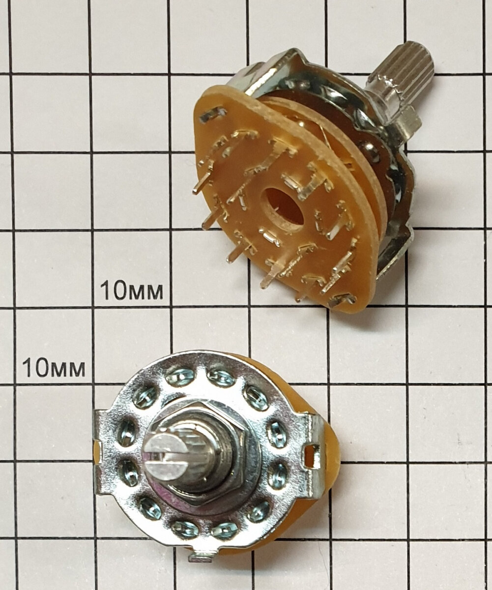 Галетный переключатель SR25P-1-2-6 (2 направления 6 положений)