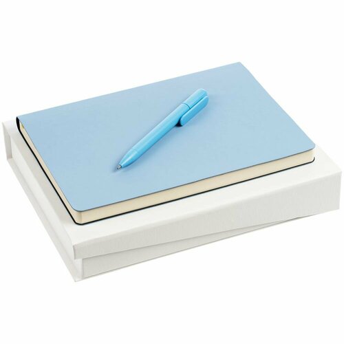 Набор Flex Shall Simple, голубой, 23х18,5х4 см, искусственная кожа; покрытие софт-тач; пластик; переплетный картон