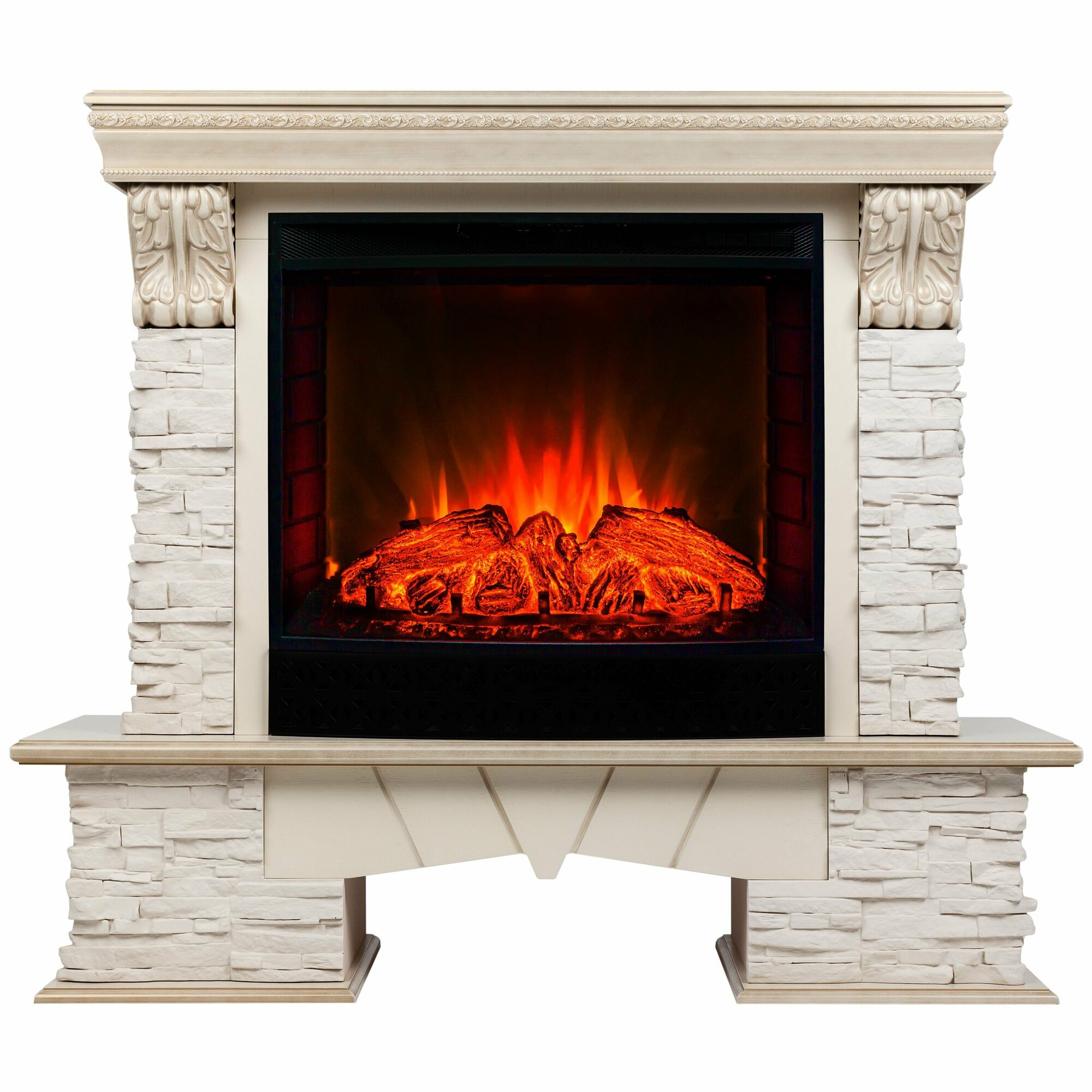 Электрокамин RealFlame ROCKLAND LUX FS25/255 WT-619G с очагом Evrika 255 LED