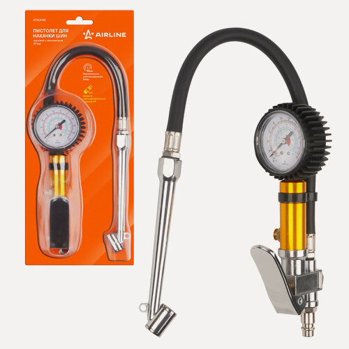 Изображение товара Airline пистолет для накачки шин грузовой 15 атм с манометром atbu045