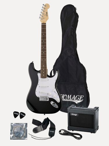 Изображение товара SET-HEG310BK Комплект электрогитары, комбоусилителя, аксессуаров, черный, Homage