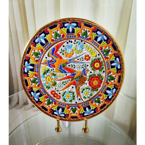 Тарелка декоративная, настенная Cearco диаметр 28 см, ручная работа испанских мастеров.