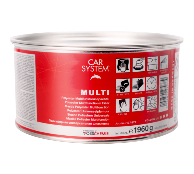 Шпатлевка 2К автомобильная полиэфирная универсальная Car System MULTI, бежевая (2.0кг)