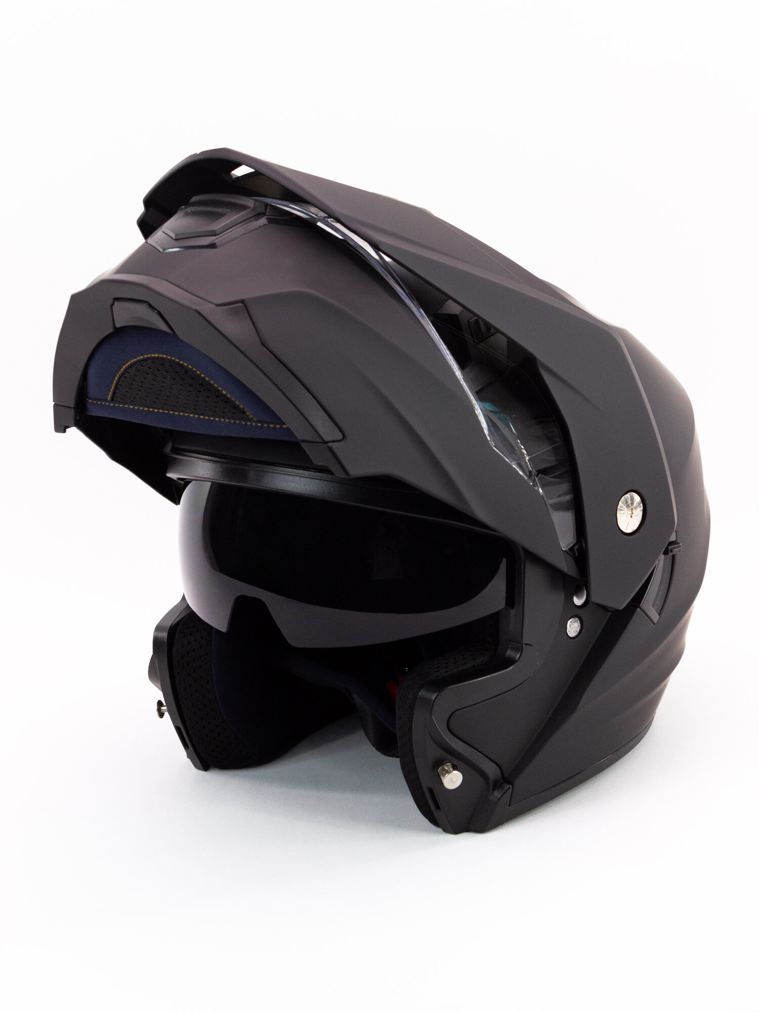Шлем модуляр SHOCK M2 MATT BLACK S для мотоцикла, квадроцикла, мопеда, скутера, моноколеса
