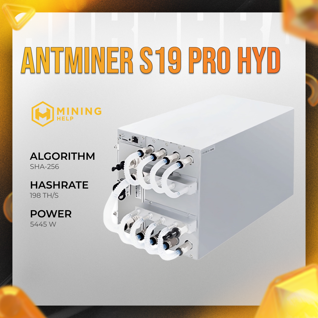 Bitmain Antminer S19pro Hyd 198Th/s / майнер для добычи криптовалюты