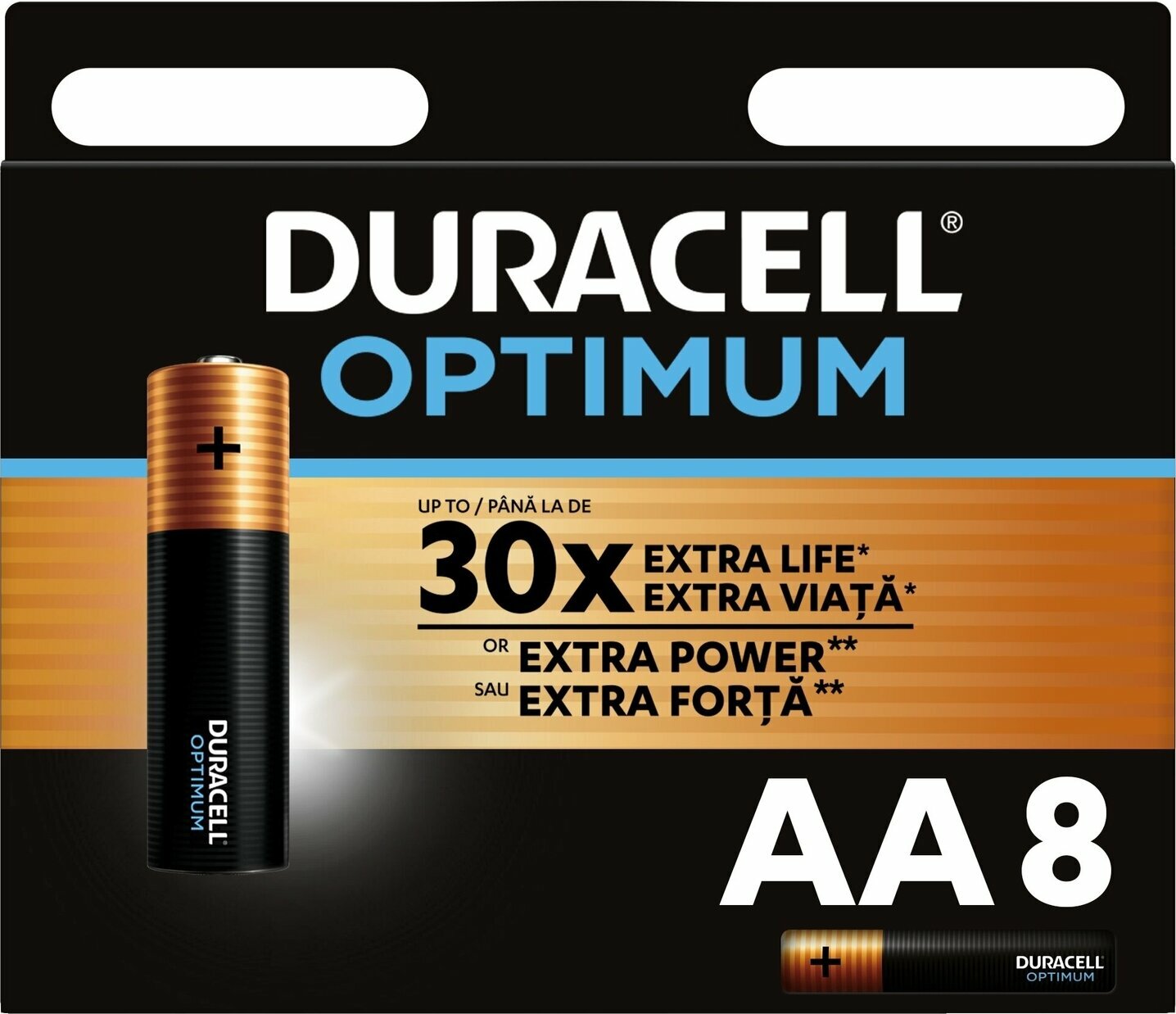 Батарейки Duracell Optimum АA/LR6 алкалиновые (щелочные) 15v 8 штук