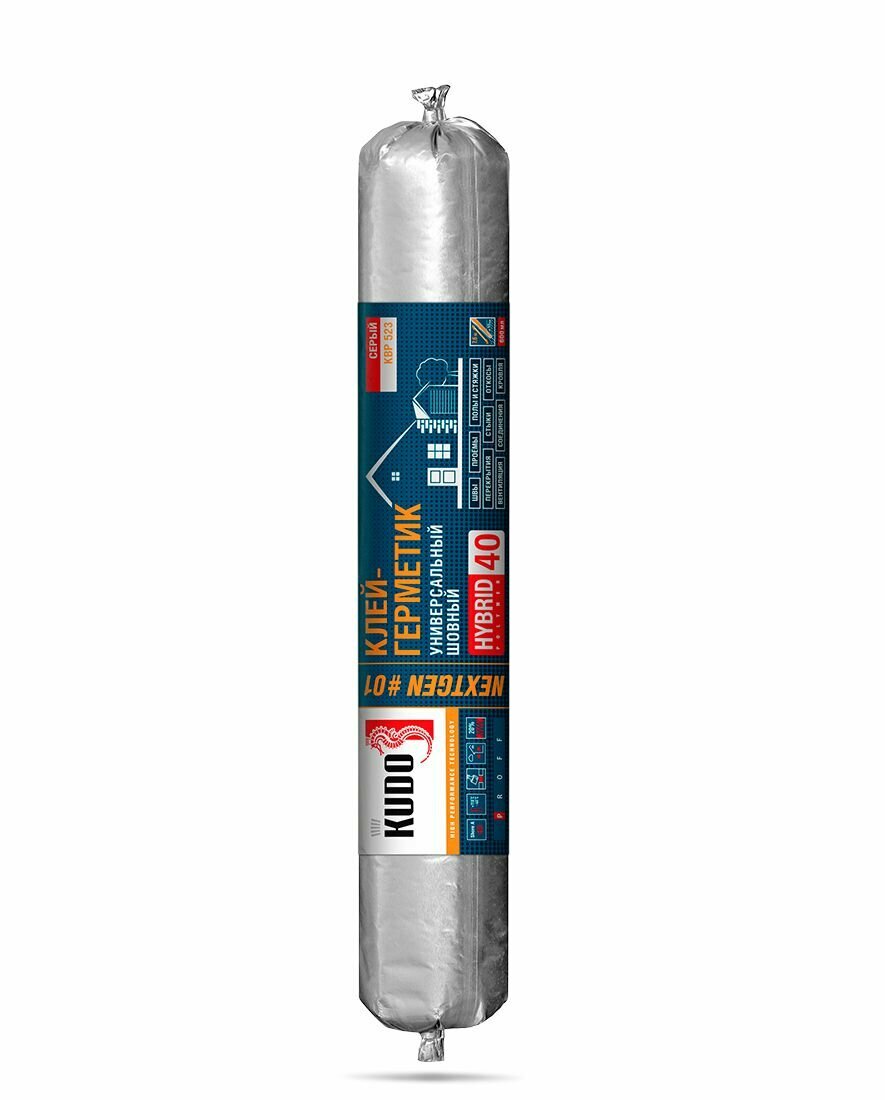 KUDO PROFF NEXTGEN KBP-523 клей-герметик шовный на основе гибридных полимеров ШОР 40 RAL 7004 серый