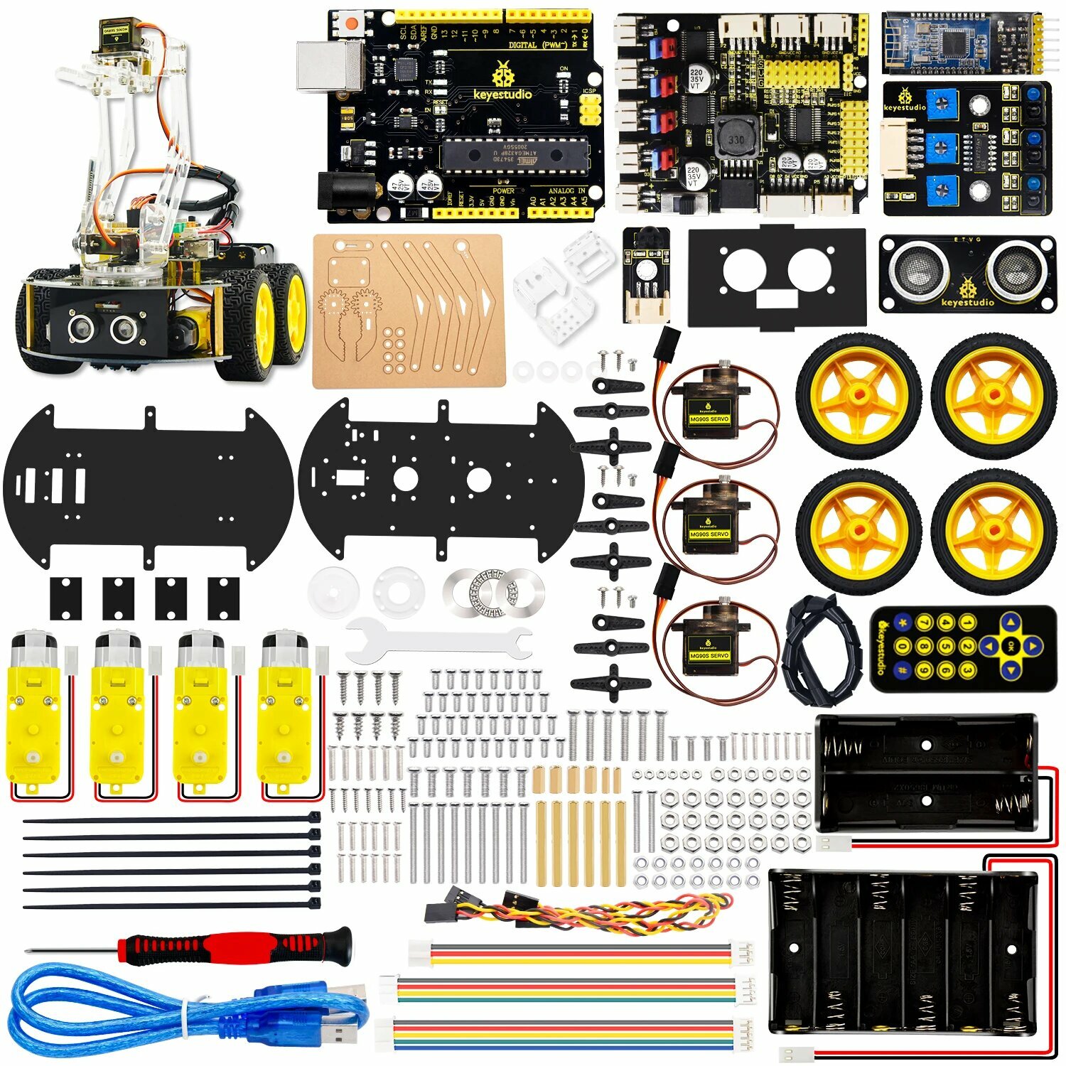 Keyestudio механический робот-манипулятор 4WD