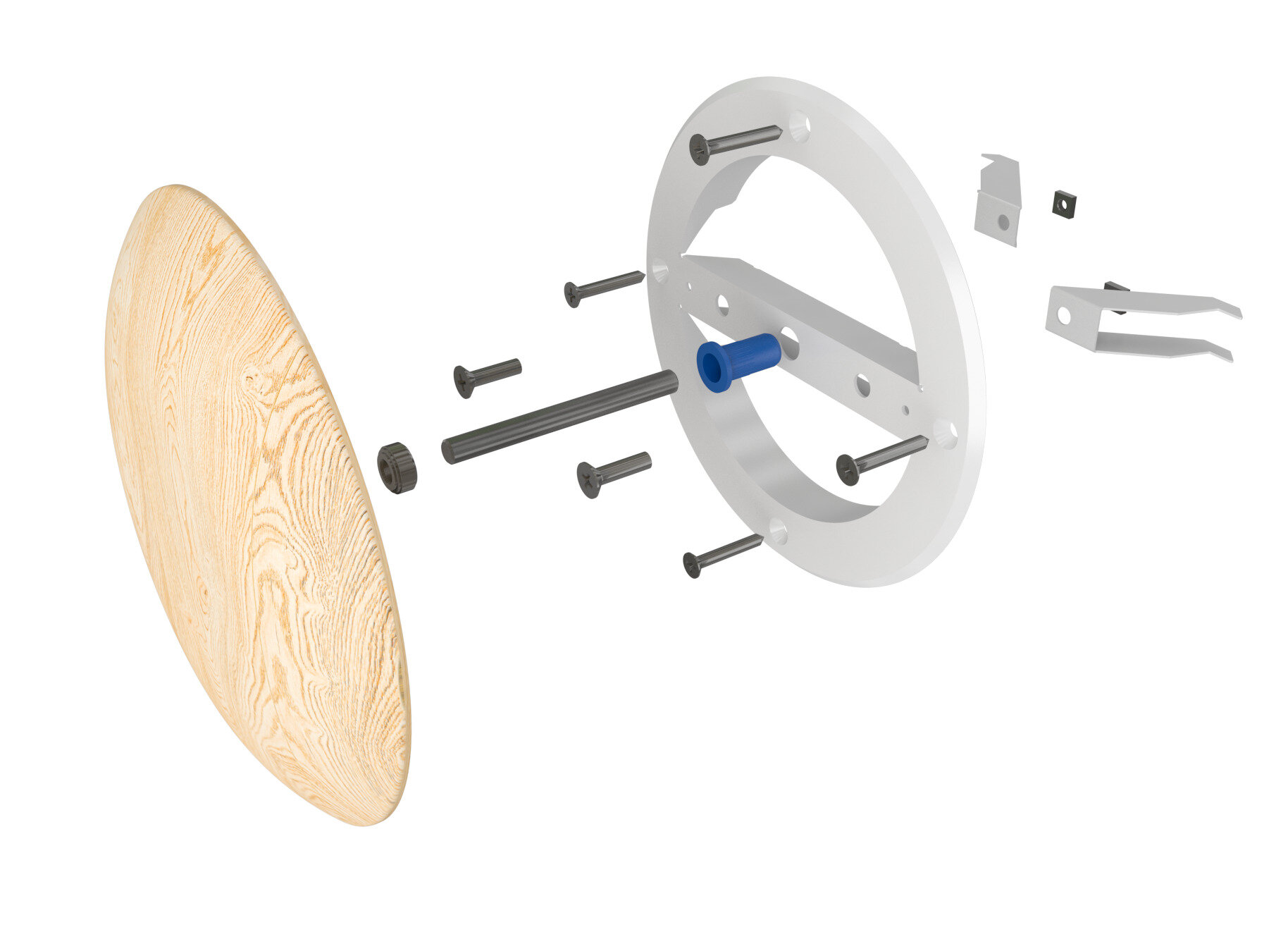 Анемостат для бани сауны 150 сталь, дерево D165 сосна регулируемый — фото 1
