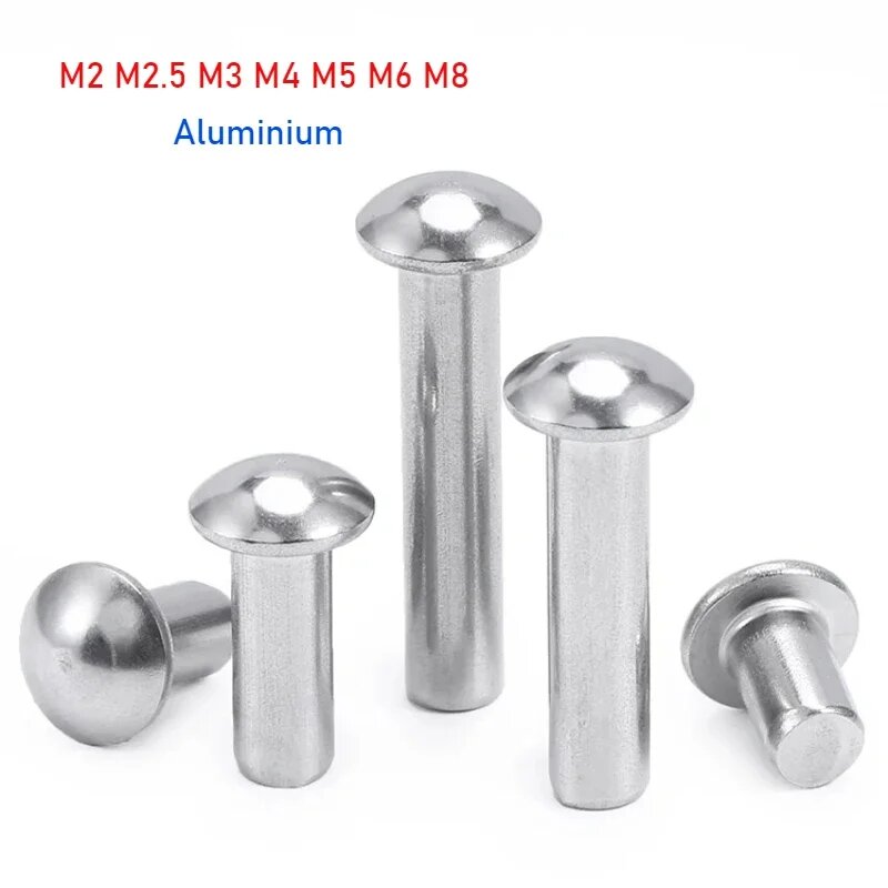 Алюминиевые заклепки с круглой головкой M2 M2.5 M3 M4 M5 M6 M8 M4(30pcs) 14mm