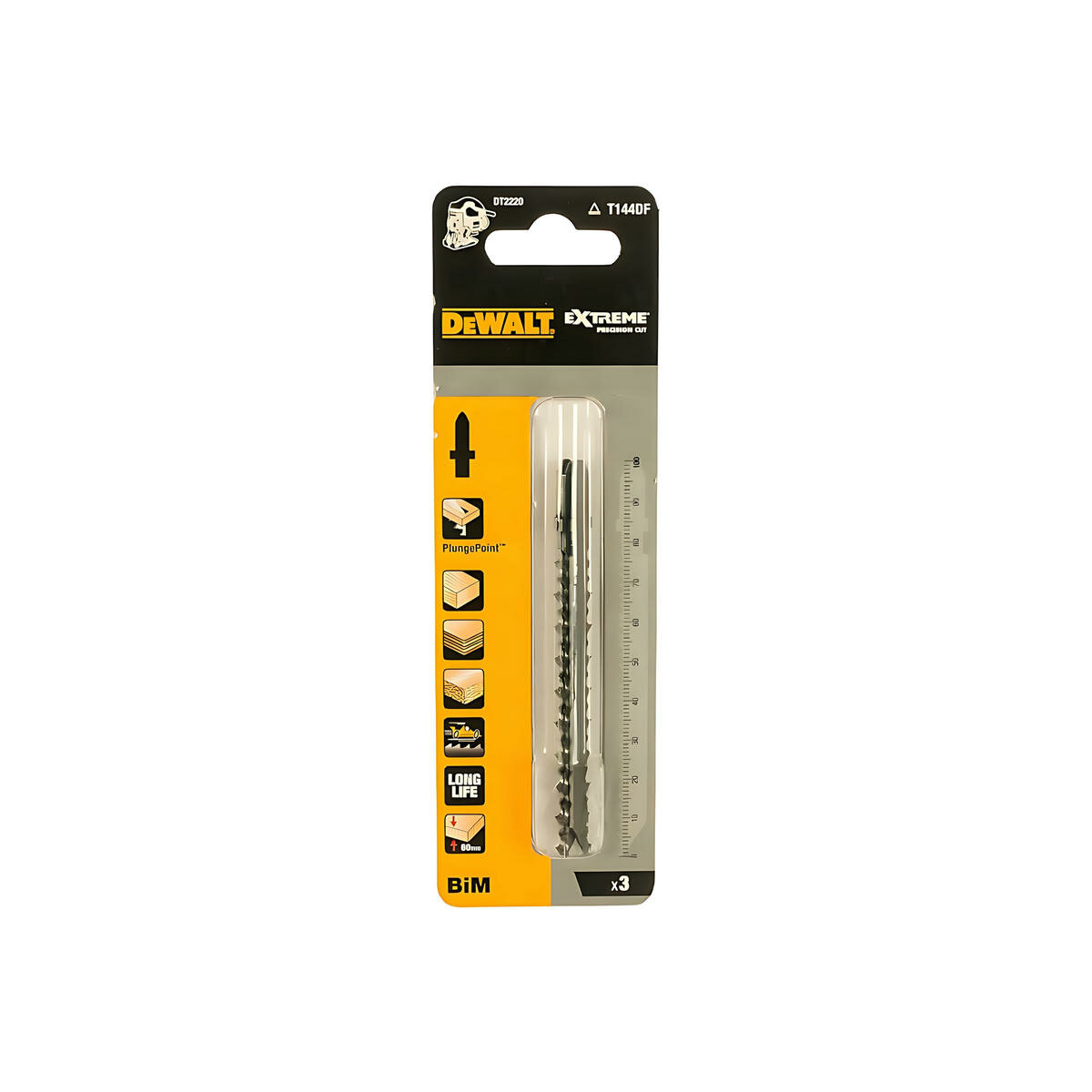 Пилки (3 шт, дерево XPC T144DF) DeWalt DT2220
