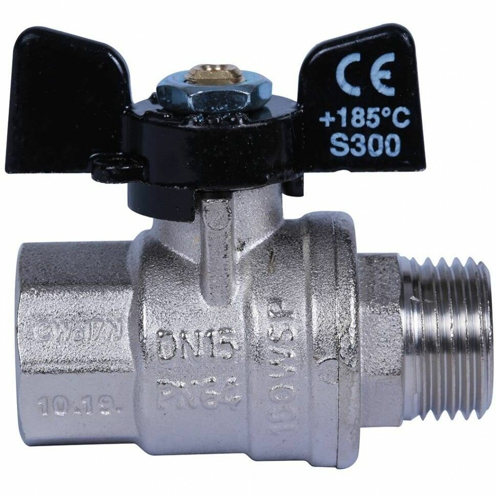 Кран шаровый НВ 1 2  BUGATTI бабочка