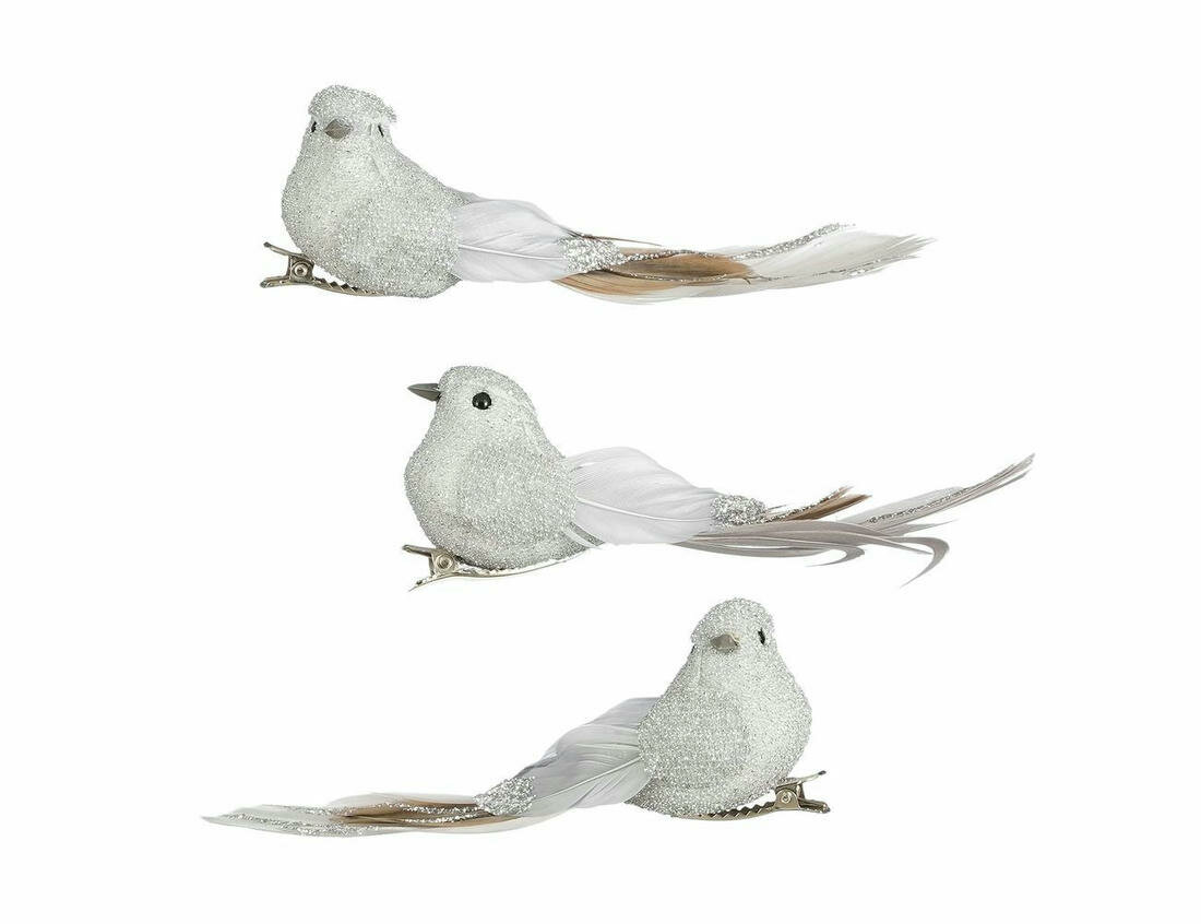 Набор ёлочных игрушек на клипсе, перо, 12 см, 3 шт, Edelman