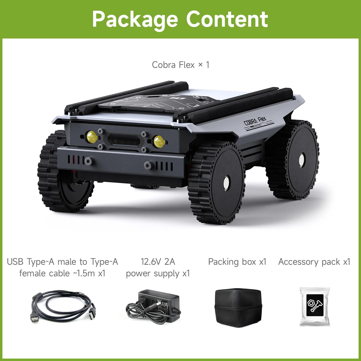 Waveshare Cobra Flex Шасси EU Power Plug