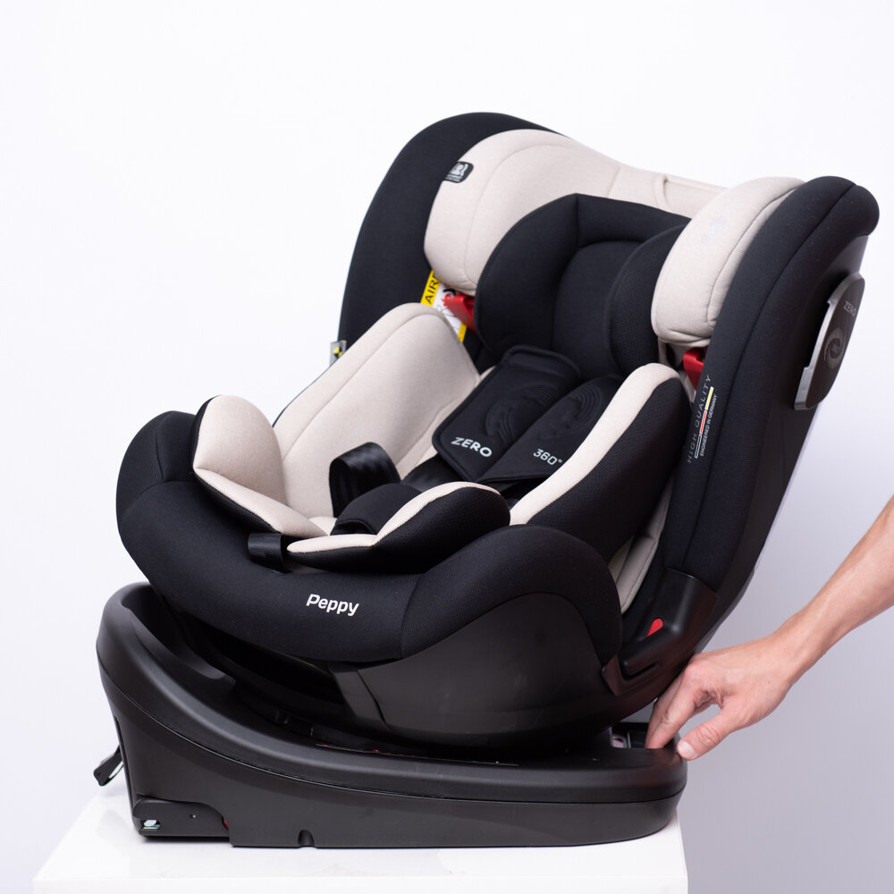 Изображение Автокресло детское 0-36 кг Peppy Zero Isofix Beige, вращение 360 (модель WE04)