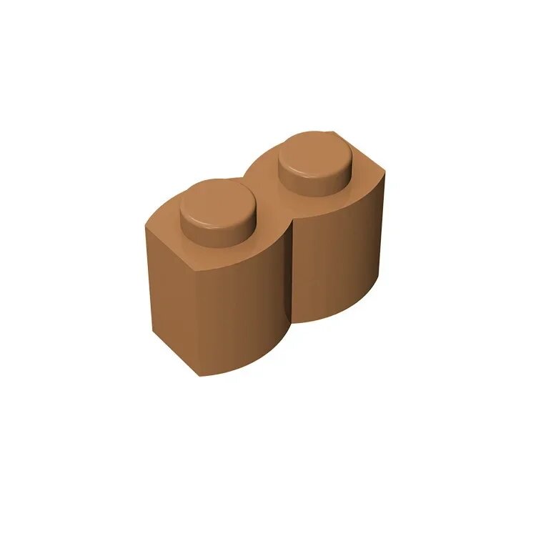 Детский кубик Lego 1x2 Коричневый (084)