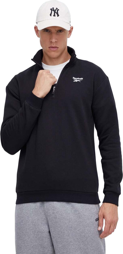 Толстовка Reebok Reebok Identity Fleece Quarter Zip Pullover, размер S, черный