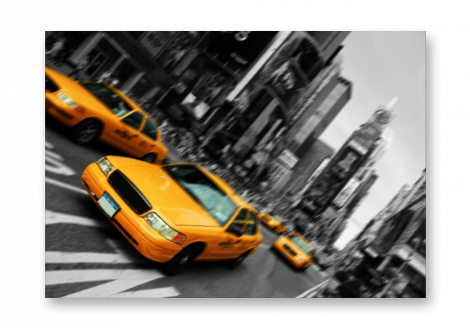 Картина на холсте | Diva Kartina | Город. Нью-Йорк Такси | 60X42 см | Интерьерный постер