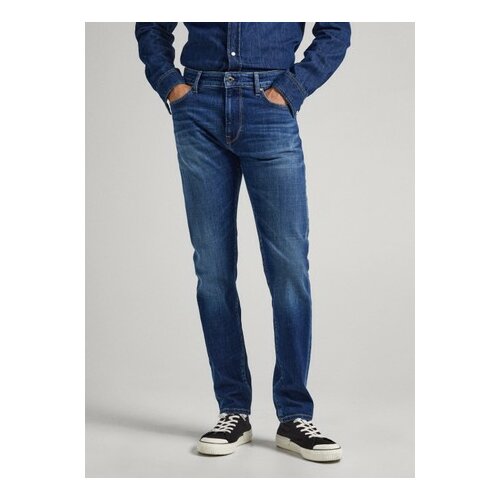 Джинсы зауженные Pepe Jeans, размер 32/34, синий джинсы зауженные pepe jeans размер 34 32 синий