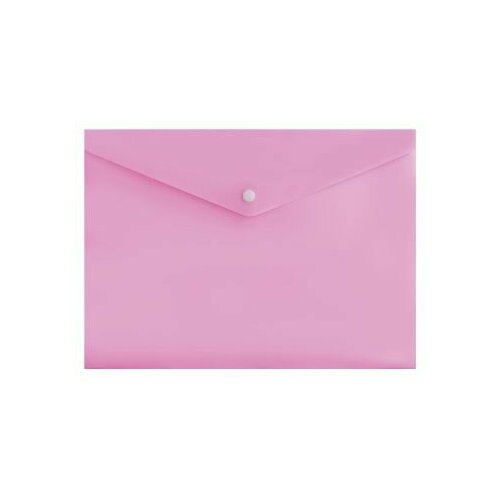 Папка Бюрократ Конверт на кнопке Pastel A4 пластик 0.18мм розовый