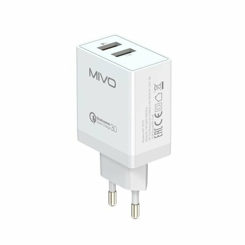 Сетевое зарядное устройство Mivo MP-321Q/18W Быстрая зарядка/ 2 USB