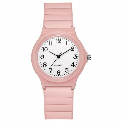 Наручные часы женские, d-3.6 см, розовые, розовый, белый