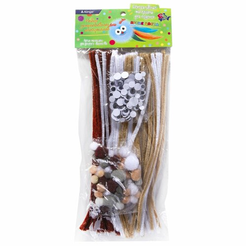 89324 Декоративный набор для творчества Alingar Проволока пушистая - 30 см 80 шт Помпоны - 90 шт 360₽