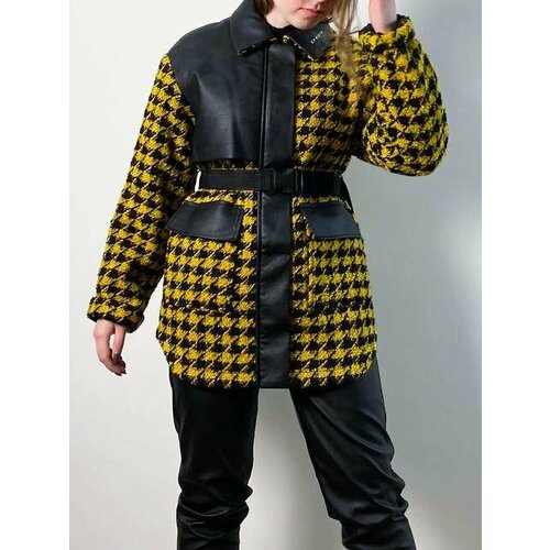 Пальто, размер 158, желтый сандалии yumi d синий 32