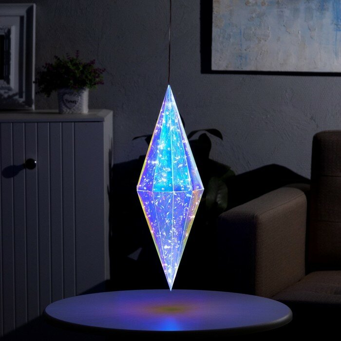 Светодиодная фигура Luazon Lighting "Кристалл", 15х45х15 см, пластик, 220 В, свечение белое (LN1223)