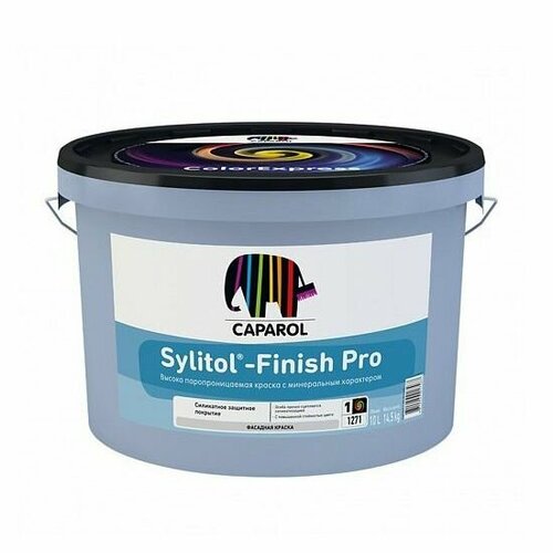 Краска CAPAROL фасадная SYLITOL FINISH PRO, база 1, белая, 10л