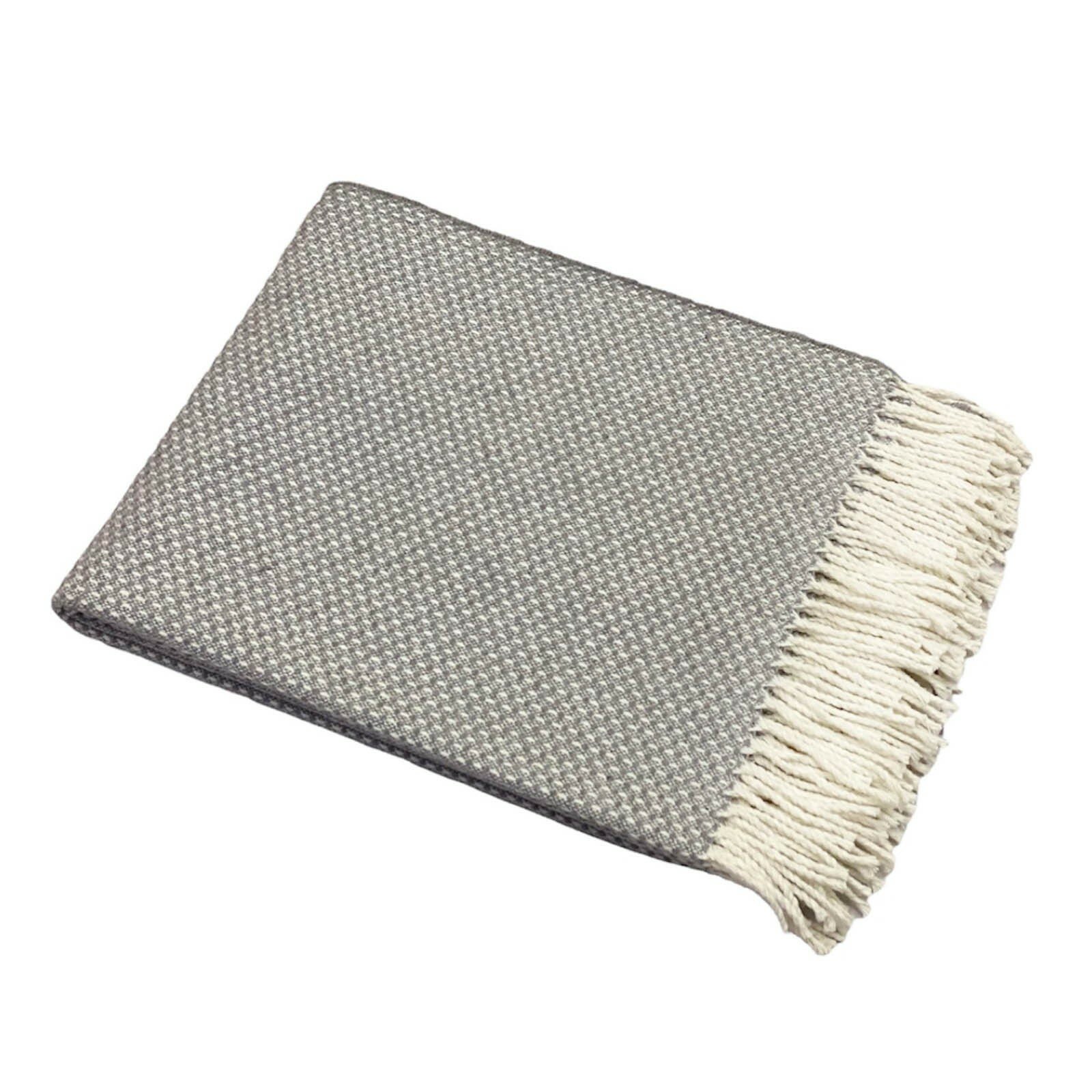 фото Плед Валенсия 140х200см, 13/BOUCLE, бел/дым, хл 50%, пэ 30%, пан 20%