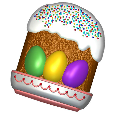Кулич с яйцами 723 - форма для мыла пластиковая