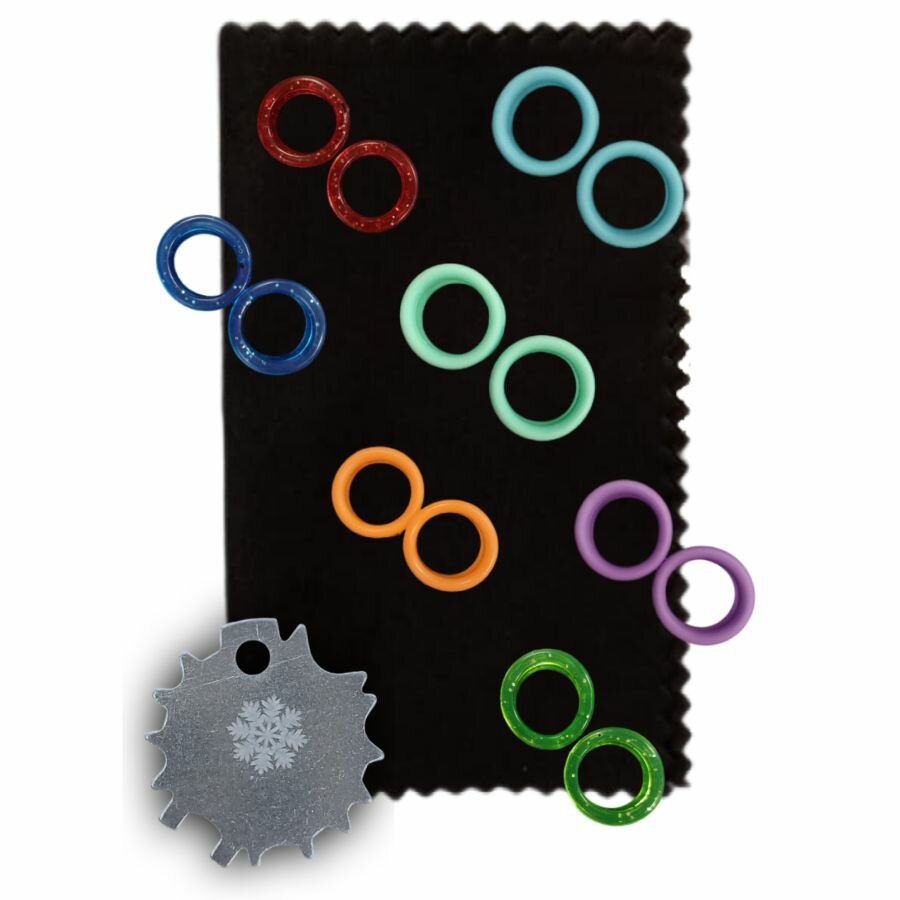 Набор для ножниц, кольца силиконовые 1 пара(оранжевый), ключ, салфетка - фотография № 9