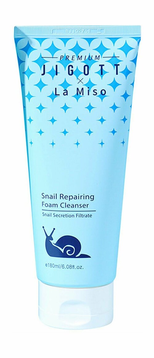Восстанавливающая пенка для умывания с муцином улитки Premium JigottLa Miso Snail Repairing Foam Cleanser