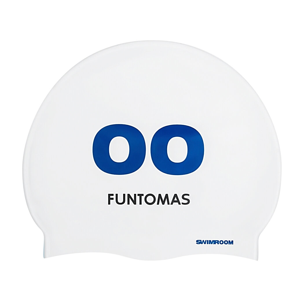 Силиконовая шапочка для плавания / бассейна SwimRoom "Funtomas", цвет белый