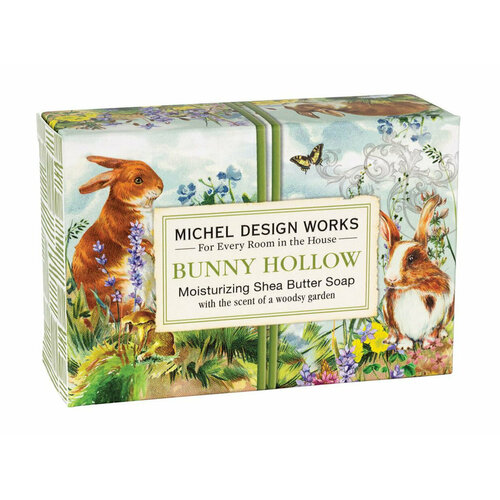 Парфюмированное мыло в бумажной обертке Michel Design Works Bunny Hollow Boxed Single Soap michel design works bunny hollow handcare caddies