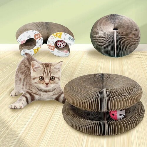 Когтеточка-игрушка для кошек с мячиком и кошачей мятой