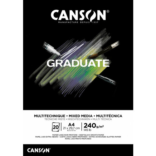 Canson Склейка "Graduate", черный 20л, A4, 240г/м2