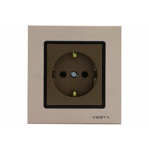 Vesta Electric Розетка Vesta-Electric Exclusive Champagne Metallic одинарная с заземлением FRZ00041004BSH