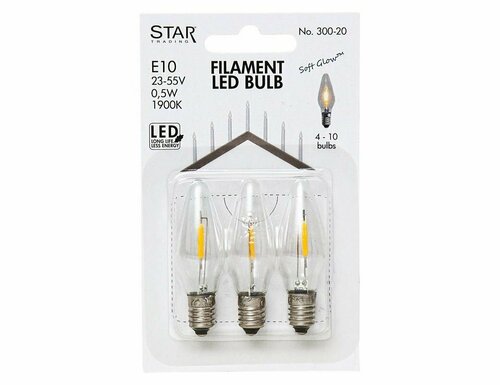 Запасные прозрачные лампы для светильника TITUS, цоколь Е10, 23-55 V, 3 шт, STAR trading
