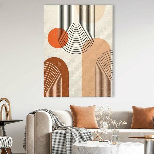 Картина на холсте для интерьера - Абстракция, линии, минимализм 1 50х70 см