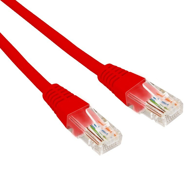 фото Патч-корд U/UTP, CAT 6, RJ45-RJ45, 26AWG, LSZH, красный, 5м REXANT, цена за 1 шт