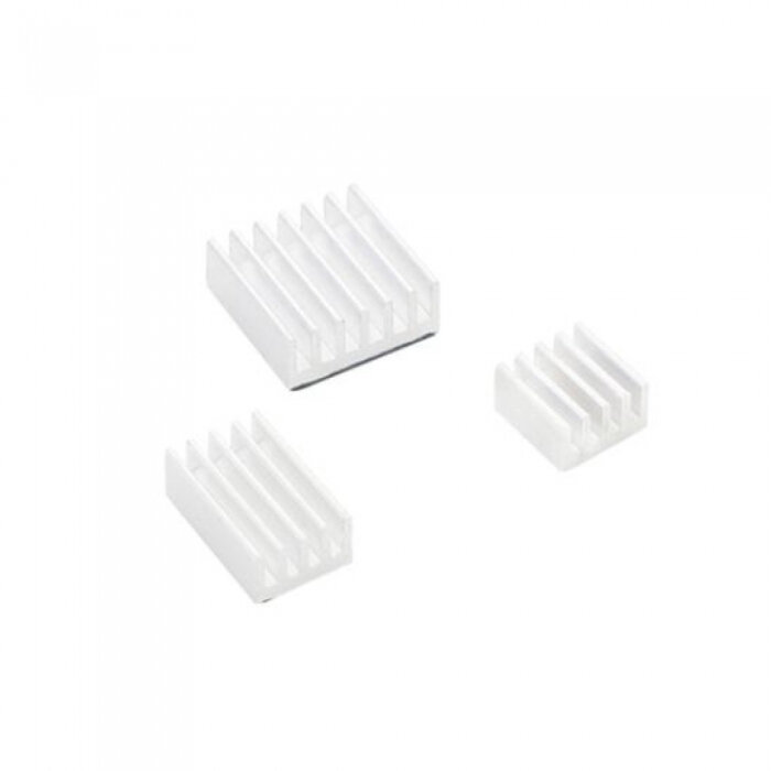 Набор радиаторов Raspberry ACD White 3 in 1 Heat Sink Set Aluminum (15x10x5мм, 14x14x6мм и 8.8x8.8x5мм) for Pi 4B комплект из 3шт