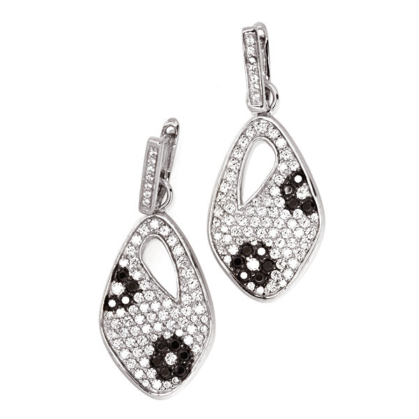 Серьги ELEMENT47, серебро, 925 проба, фианит