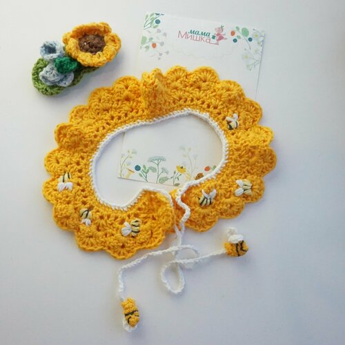 Комплект заколок для девочек с вязанным воротником, съёмный воротник вязанный, вязанный воротник для девочки