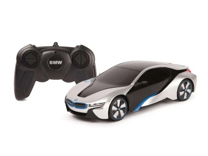 Машинка на радиоуправлении Rastar BMW I8 (арт.48400), 1:24 (20см). Серебристая