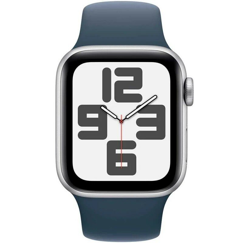 Умные часы Apple Watch SE 2023 Gen 2 GPS 44мм/M/L MREE3 корпус из алюм цвета серебристый , Sport Band браслет (Серебристый, Синий) — фото 1