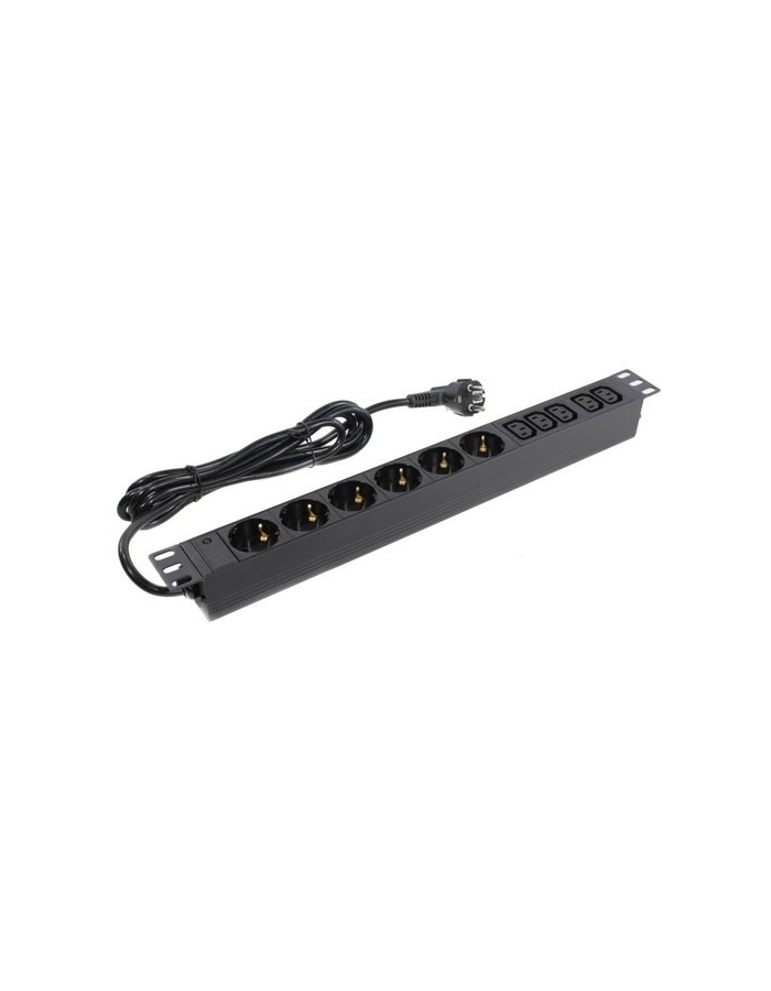 Exegate EX280869RUS Блок розеток ExeGate ServerPro PDU-19H011 Al-5C136S-EU2.5, 19",1U,алюм, 5C13, 6Sch,евровилка, 2.5м - фото №6