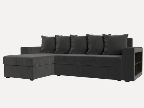 Изображение товара Диван угловой Дубай Лайт левый угол, велюр серый