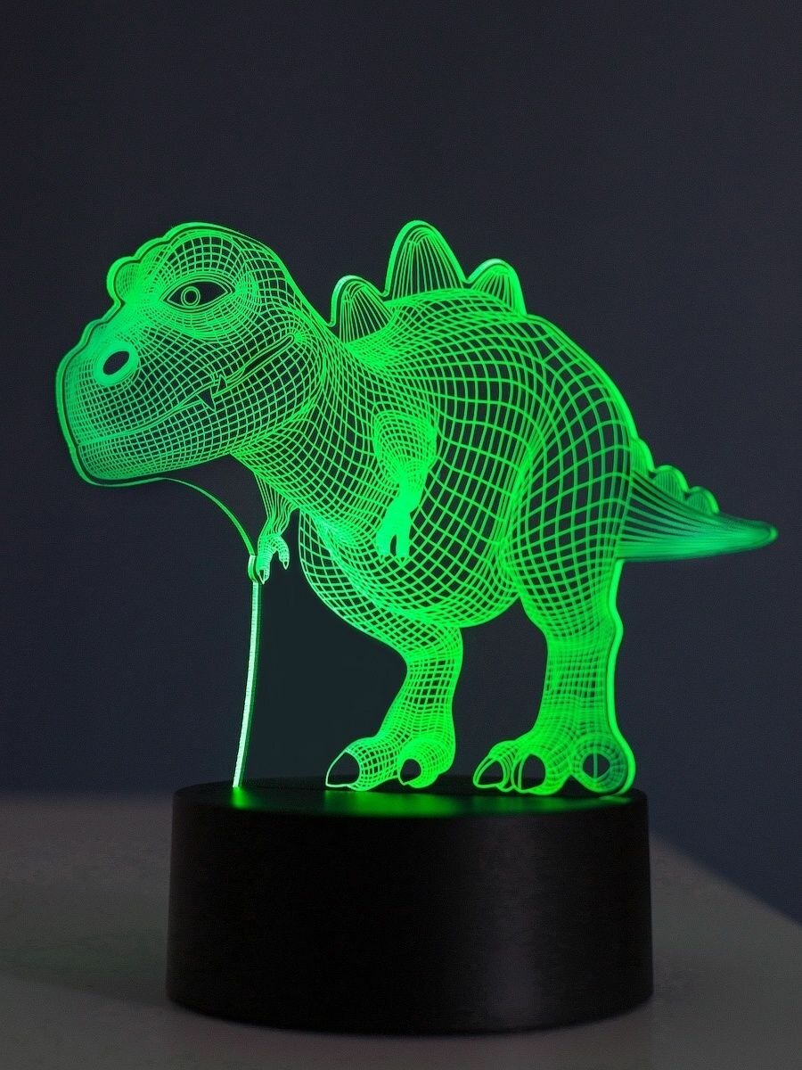 Светильник 3D Ночник светильник 3D USB.Светильник 3D Динозавр - фотография № 1